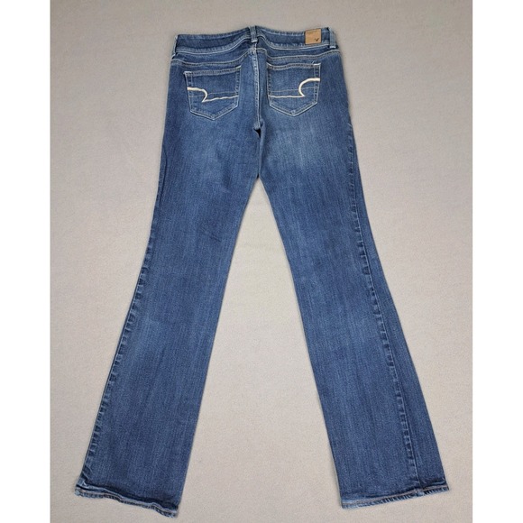 American Eagle Jeans Womens 8 Blue Slim Boot Stretch Waist Denim Cowgirl 32" Leg - Picture 9 of 11